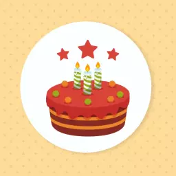 Colorful Birthday Cake with Candles Celebrating Life Logo Template