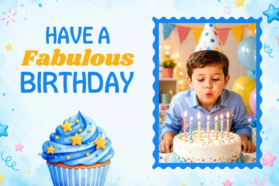 Colorful Birthday Wishes Postcard Template
