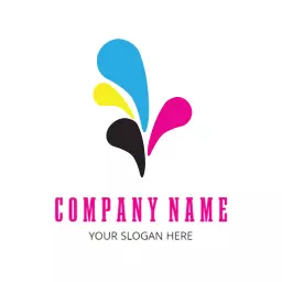 Colorful Blue and Pink Art Splash Design Logo Template