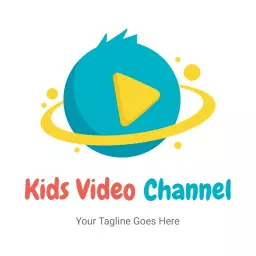 Colorful Blue Planet Design for Kids Video Channel Logo Template