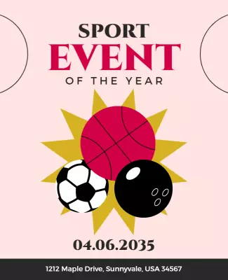 Colorful Bold Sports Event of the Year Poster Template