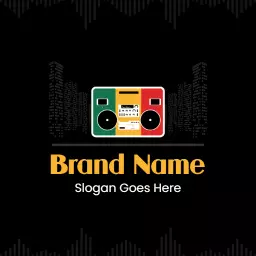 Colorful Boombox Design Celebrating Reggae Music Culture Logo Template
