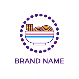 Colorful Bowl of Noodles Emphasizing Culinary Delight Logo Template