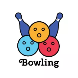 Colorful Bowling Balls and Pins in Fun Design Logo Template