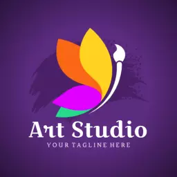 Colorful Butterfly Design Showcasing Creative Art Studio Logo Template