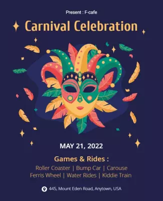 Colorful Carnival Celebration with Fun Games and Rides Poster Template