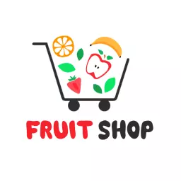 Colorful Cart Filled with Fresh Seasonal Fruits Logo Template