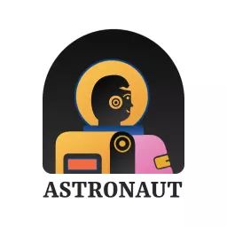 Colorful Cartoon Astronaut Design for Space Exploration Logo Template