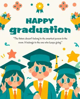 Colorful Cartoon Graduation Success Celebration Poster Template