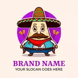 Colorful Cartoon Representation of Mexican Culture Logo Template