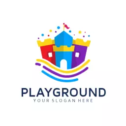 Colorful Castle Design for Children in a Fun Playground Logo Template