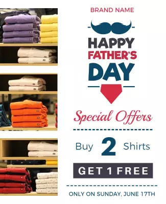 Colorful Casual Father's Day Special Offers Poster Template