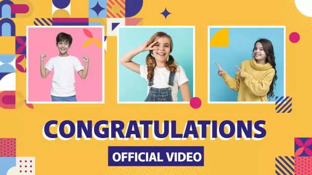 Colorful Celebration Congratulations Trending YouTube Thumbnail Template