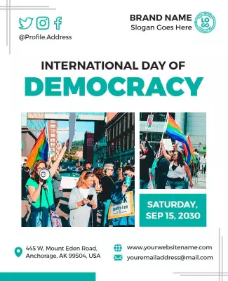 Colorful Celebration for International Day of Democracy Poster Template