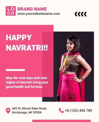 Colorful Celebration for Navratri Festival Poster Template