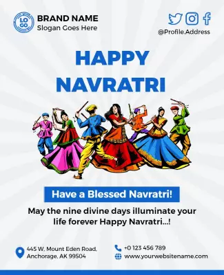 Colorful Celebration of Happy Navratri Festival Poster Template