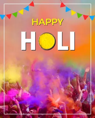 Colorful Celebration of Holi Festival with Vibrant Colors Poster Template