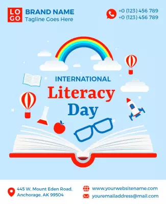 Colorful Celebration of International Literacy Day Poster Template