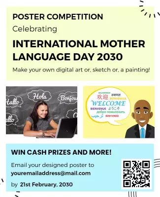 Colorful Celebration of International Mother Language Day Poster Template