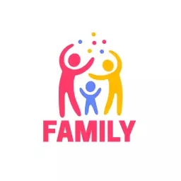 Colorful Celebration of Joy and Togetherness in Family Logo Template