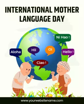 Colorful Celebratory International Mother Language Day Poster Template