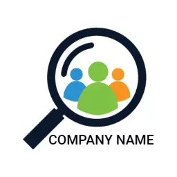 Colorful Characters Representing Human Resources Services Logo Template