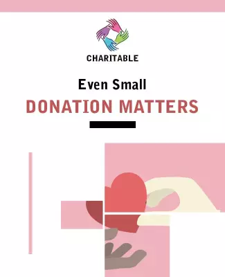 Colorful Charity Fundraising Poster with Hands and Hearts Template