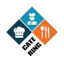 Colorful Chef and Cutlery Icons Representing Catering Logo Template