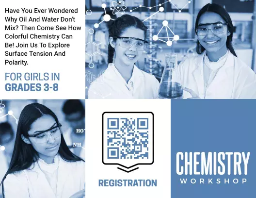 Colorful Chemistry Workshop for Girls Tri Fold Brochure Template