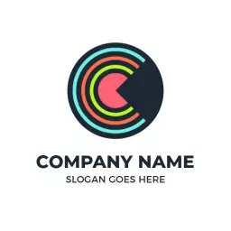 Colorful Circular Design Featuring C Letter for Branding Logo Template
