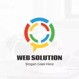 Colorful Circular Design Illustrating Web Solution Logo Template
