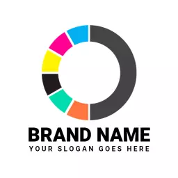 Colorful Circular Design Representing Modern Printer Solutions Logo Template