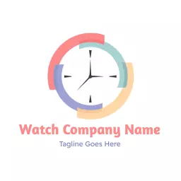 Colorful Circular Design Representing Modern Watch Logo Template