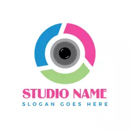 Colorful Circular Lens Design Capturing Moments in Photography Logo Template
