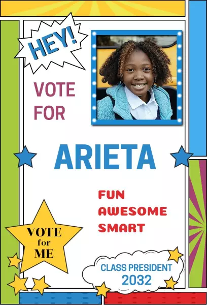 Colorful Class President Election Campaign Invitation Template