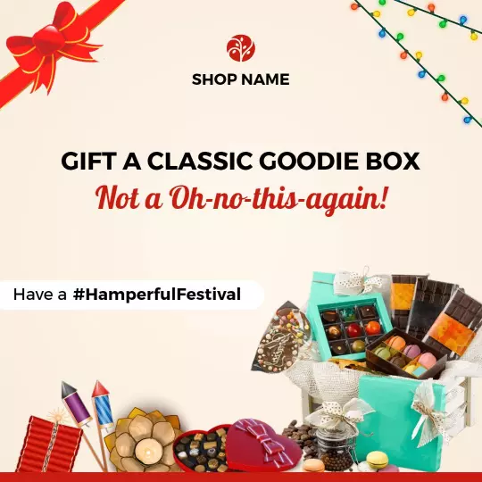 Colorful Classic Goodie Box Gift for Festive Celebrations Ad Template