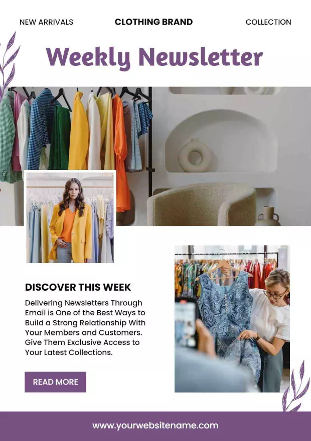 Colorful Clothing Brand Weekly Newsletter Update Template