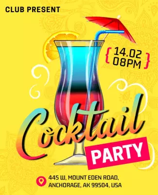 Colorful Cocktail Party Event Flyer Template