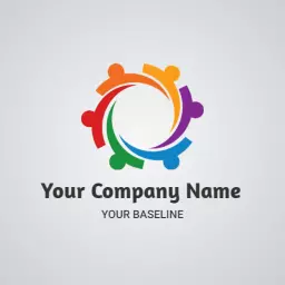 Colorful Community Collaboration Emphasizes Company Values Logo Template