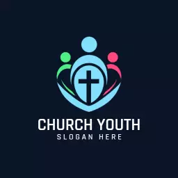 Colorful Community Embracing Unity in Church Youth Logo Template