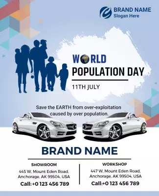 Colorful Community Focused World Population Day Awareness Poster Template