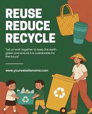Colorful Community Recycling Awareness Initiative Poster Template