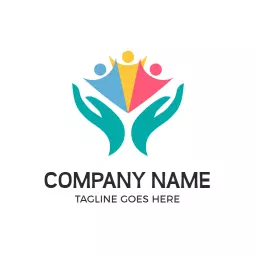 Colorful Community Support Emphasizing Non Profit Values Logo Template