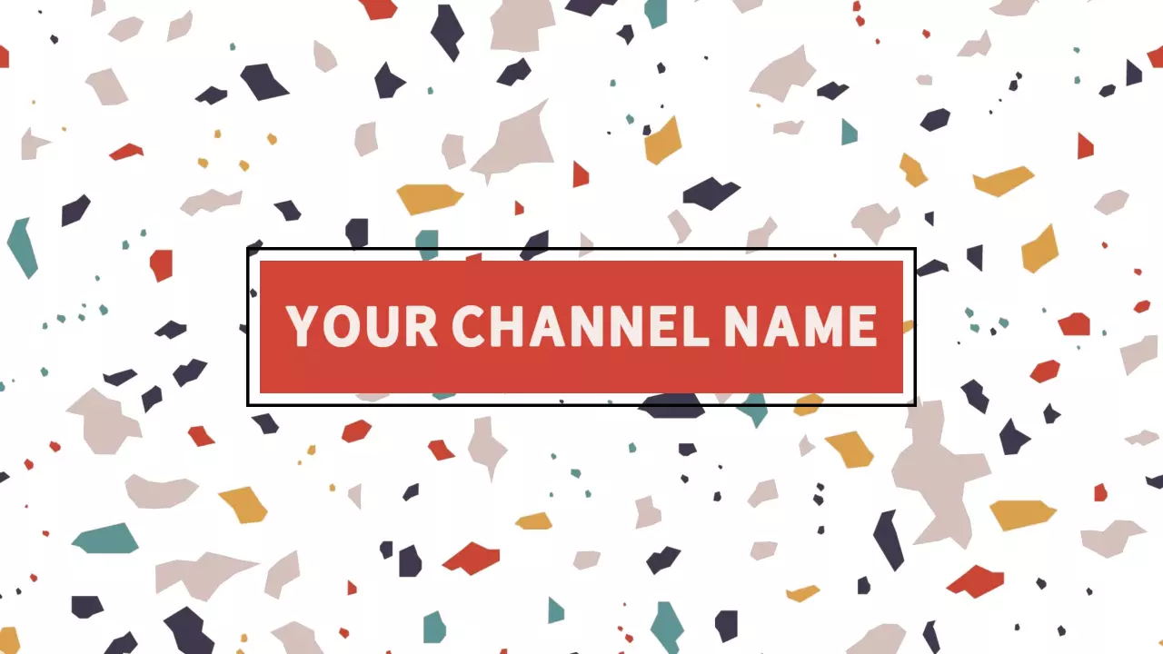 Colorful Confetti Pattern with Your Channel Name YouTube Banner Template