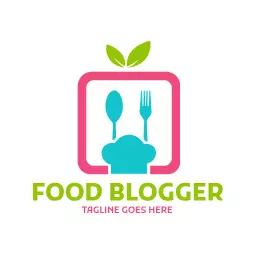 Colorful Cooking Elements Representing a Food Blogger Logo Template