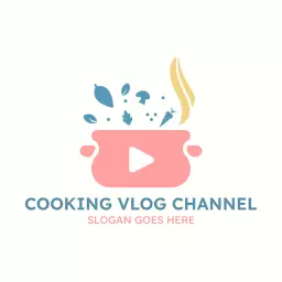 Colorful Cooking Utensils Inspire Creative Vlogger Logo Template