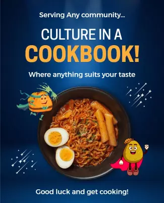 Colorful Cultural Cooking Community Cookbook Poster Template