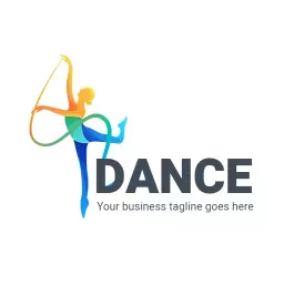 Colorful Dancer in Motion Celebrating the Art of Dance Logo Template