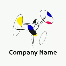 Colorful Dancer Representing Ballet Artistry and Grace Logo Template