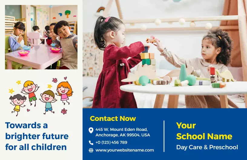 Colorful Daycare and Preschool Learning Center Brochure Template